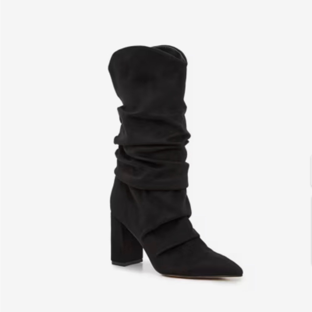 Marc Fisher Black Slouchy Heeled Boots
